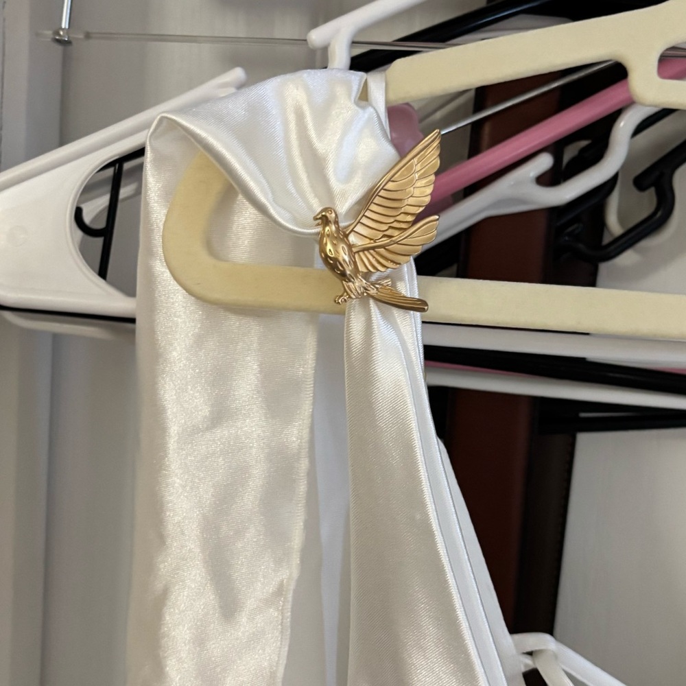 White Satin Lace-Up Corset dress - Picture 5 of 11
